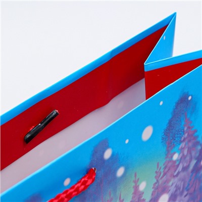 Пакет новогодний подарочный ламинированный «Наперегонки», упаковка, 33×42.5×10 см