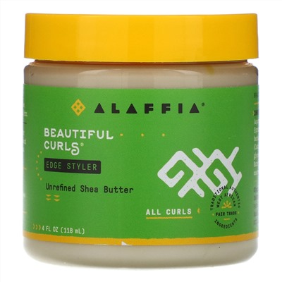 Alaffia, Beautiful Curls, Edge Styler, All Curls, Unrefined Shea Butter, 4 fl oz (118 ml)