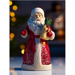 Светодиодная фигура «Дед Мороз», 13.2×7.1×6 см, 1 LED, керамика, от батарейки CR2032×1, тёплый белый свет