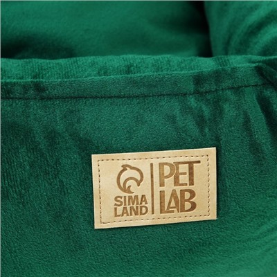 Лежанка для кошек и собак велюровая Pet Lab, 55×50×15 см, изумрудная