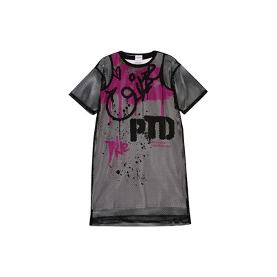 Комплект трикотажный для девочек: платье-футболка, туника