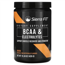 Sierra Fit, аминокислоты с разветвленными цепями (BCAA) и электролиты, 7 г BCAA, со вкусом манго, 435 г (15,34 унции)
