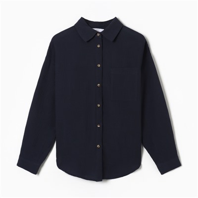 Рубашка женская оверсайз MIST Muslin, размер 46, серая