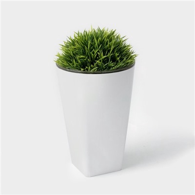 Кашпо для цветов со вставкой Plast-Avenue «Грейс», 1.4 л (800 мл), пластик, белое