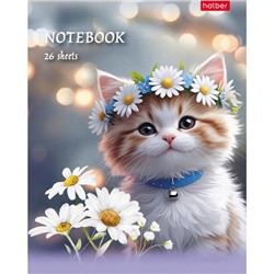 Записная книжка А6  24л клетка "Маленькие ушки" глянц.лам (091640) Хатбер