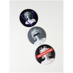 Зеркало карманное «ГОРГОНА», d=7.5 см, рисунок МИКС