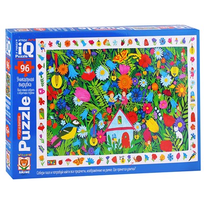IQ Пазл с развивающей игрой 96 "Домик в цветах" 6+