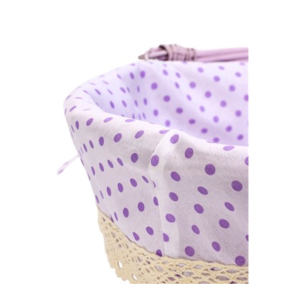Корзина плетёная для хранения, 32×32×14 см, ручка h=14 см, сиреневая