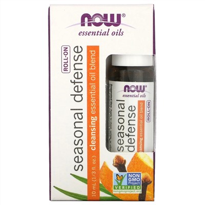 Now Foods, Essential Oils, Seasonal Defense Roll-On, 1/3 fl oz (10 ml)
