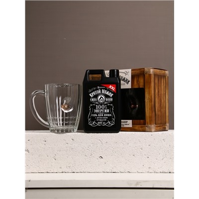 Подарочный набор «Крутой мужик», гель для душа канистра 500 мл и стакан с пулей, HARD LINE