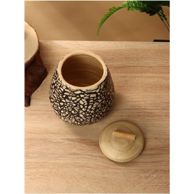 Банка для сыпучих продуктов, 13×13×13.5 см, бамбук
