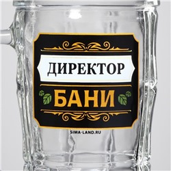 Кружка пивная стеклянная «Директор бани», 500 мл