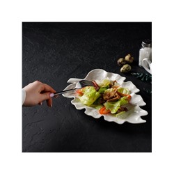 Блюдо сервировочное «Лист», 30×20 см, керамика, цвет белый