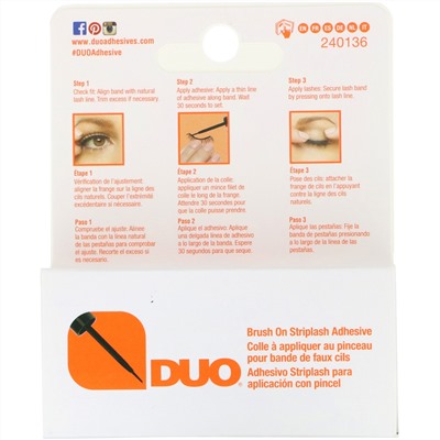 DUO, Клей с кисточкой для накладных ресниц, темный оттенок, 5 г