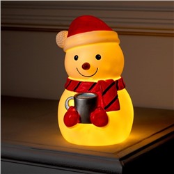 Светодиодная фигура «Снеговик» 9×20×9 см, пластик, батарейки LR44×3 (в комплекте), свечение тёплое белое