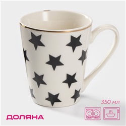 Кружка Доляна «Звёзды», 350 мл, фарфор, белая