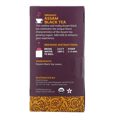 Equal Exchange, Organic Assam Black Tea, 20 Tea Bags, 1.41 oz (40 g)