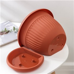 Кашпо для цветов с поддоном настенное «Ливия», 4.6 л, терракотовый