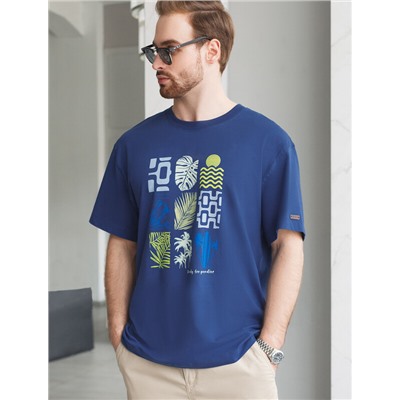 Свободная футболка  с авторским принтом