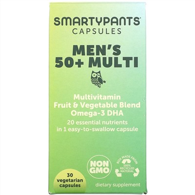 SmartyPants, Mens 50+ Multi, 30 Vegetarian Capsules