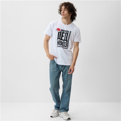 Футболка мужская KAFTAN Дед мороз, белый, размер M