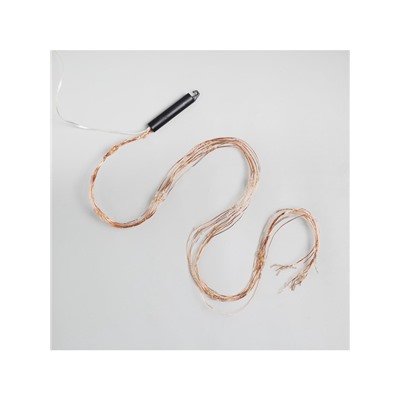 Гирлянда «Конский хвост» 8 нитей по 2 м, IP20, медная нить, 160 LED, свечение тёплое белое, USB