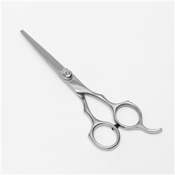Ножницы парикмахерские с упором, лезвие — 5.5 см, серебристые