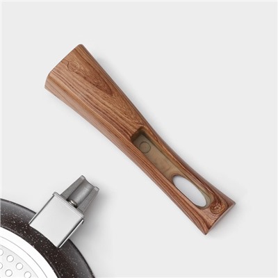 Сковорода Magistro Granit, d=20 см, съёмная ручка soft-touch, антипригарное покрытие, индукция, кованый алюминий, чёрная