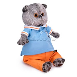 Кот Басик в голубом поло