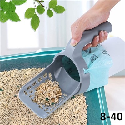 Совок для кошачьего туалета с контейнером и лопаткой #22975096