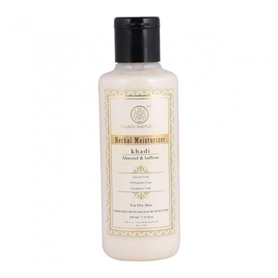 Khadi Natural Увлажняющее Лосьон Миндаль и Шафран без СЛС 210мл