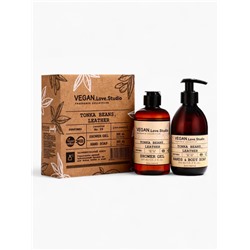Подарочный набор женский VEGAN.Love.Studio, гель для душа, мыло для рук, парфюмированный, бобы тонка, кожа