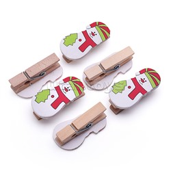 Набор новогодних украшений "Снеговички-прищепки" (6шт х 4см)