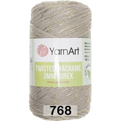 Пряжа Yarnart Macrame Twisted 3 Mm Lurex