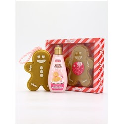 Подарочный набор новогодний: гель для душа и мочалка для тела, аромат ванильный милкшейк, URAL LAB