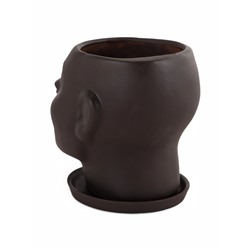 Декоративный горшок «Голова» коричневый, 1.3 л, 16×14×15 см