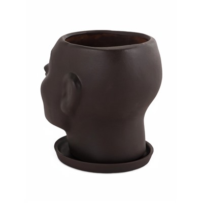 Декоративный горшок «Голова» коричневый, 1.3 л, 16×14×15 см