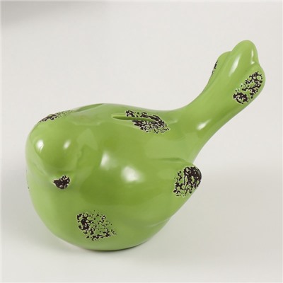 Копилка для денег «Зелёный воробышек», керамика, 18.8 11.9×13 см