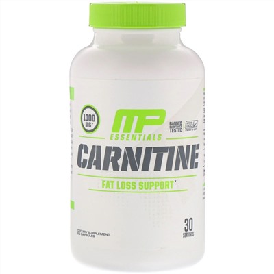 MusclePharm, Карнитин, поддержка в борьбе с лишним жиром, 60 капсул