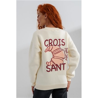 8572 женский свитшот оверсайз (Молочный_круассан)