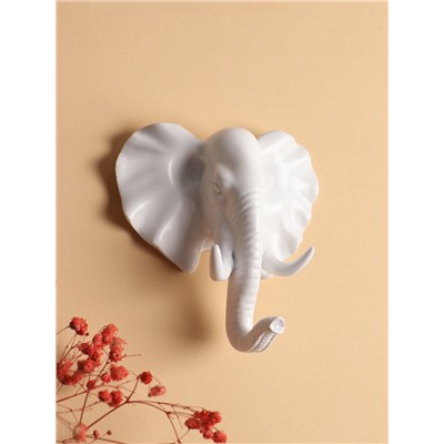 Декор настенный с вешалкой TAKE IT EASY «Слон», панно, 11×10.5 см, белый