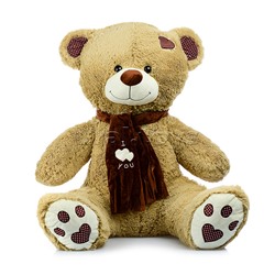 Медведь Тони с шарфом В150 кофейный