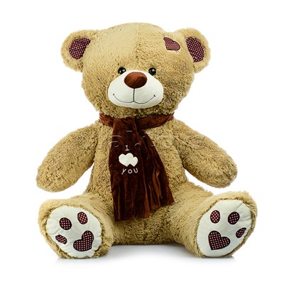 Медведь Тони с шарфом В150 кофейный