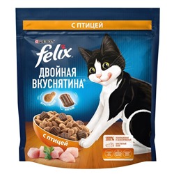 Сухой корм Felix «Двойная вкуснятина» для кошек, птица, 600 г