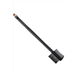 Kristaller Скошенная кисть для макияжа 2 в 1 с расческой для бровей / KR-702, черный KRISTALLER, 1106778