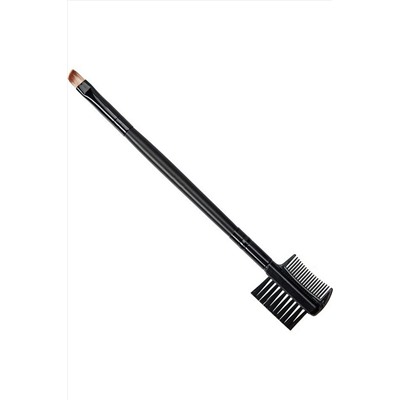 Kristaller Скошенная кисть для макияжа 2 в 1 с расческой для бровей / KR-702, черный KRISTALLER, 1106778