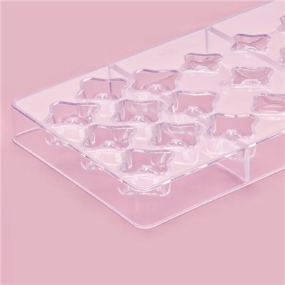 Форма для конфет и шоколада «Блеск», 18 ячеек, 20×12×2.5 см, прозрачная