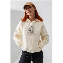 8565 толстовка женская оверсайз (Молочный_лабубу)