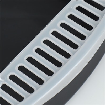 Туалет с бортом, 50×35×18 см, черный