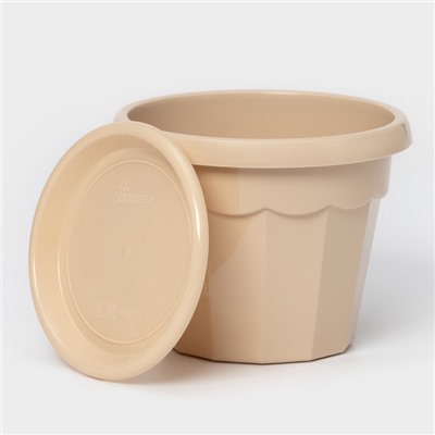 Горшок для цветов с поддоном Доляна «Эрика», 0.7 л, цвет пудровый